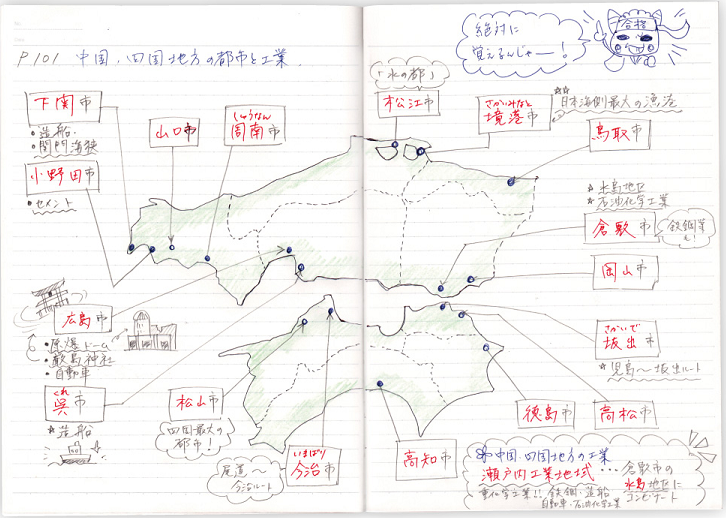 Hello School 社会 ノートの書き方と勉強方法